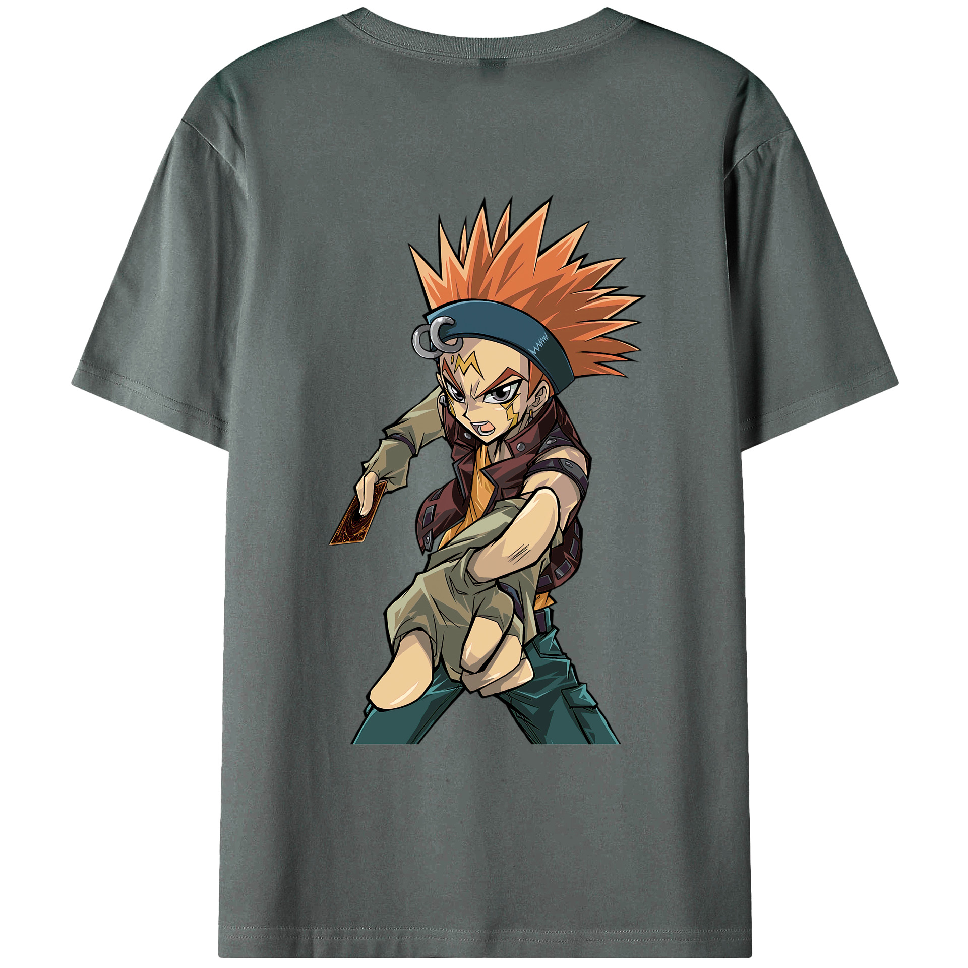 （画像用） 遊☆戯☆王 Yu-Gi-Oh! 綿100％ メンズ半袖Tシャツ（バックプリント） 通気性